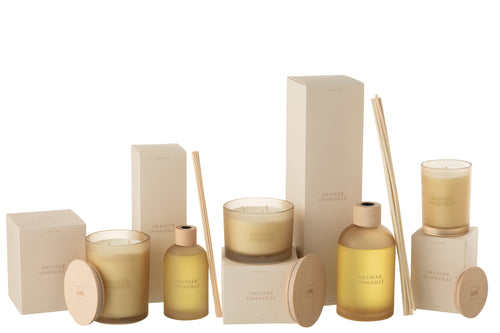 J-Line geurolie + stokjes Accords Essentiels - Oranger Ensoleillé - geel - 550 ml - vtwonen shop