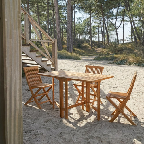 Tikamoon Inklapbare tuinset van massief acaciahout met 4 stoelen - Bruin