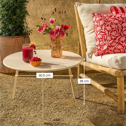 Mica Decorations Seatle Bijzettafel Rond voor Buiten - Koffietafel - Salontafel Buiten - Ook als Plantentafeltje of Plantenstandaard - Metaal - 38 x