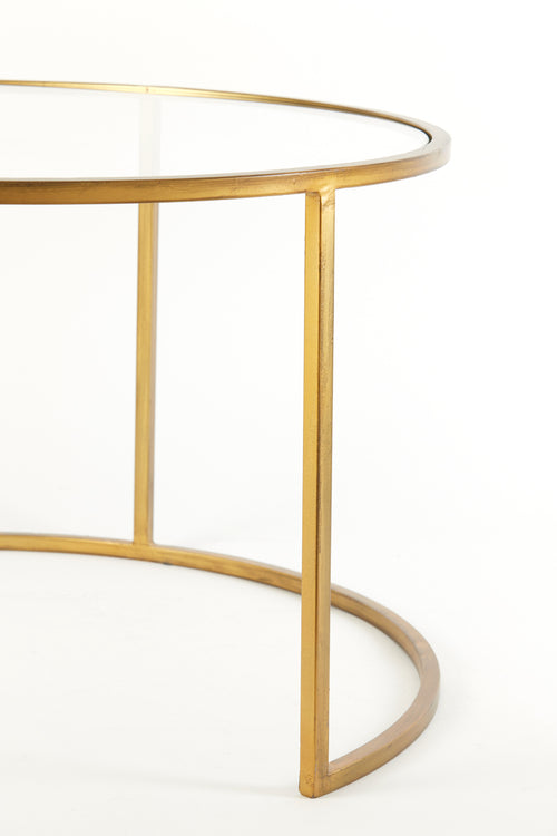 Light & Living salontafel DUARTE - Ø75x44cm - goud - Set van 2 - vtwonen shop