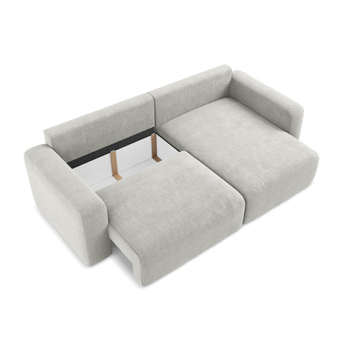 LaMiaSofa hoekbank rechts Ostia - chenille stof - lichtgrijs - 244x149x79