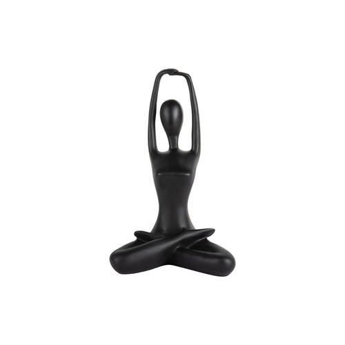 Present Time ornament Stretched Lotus - zwart - 14.5x12x23.5cm