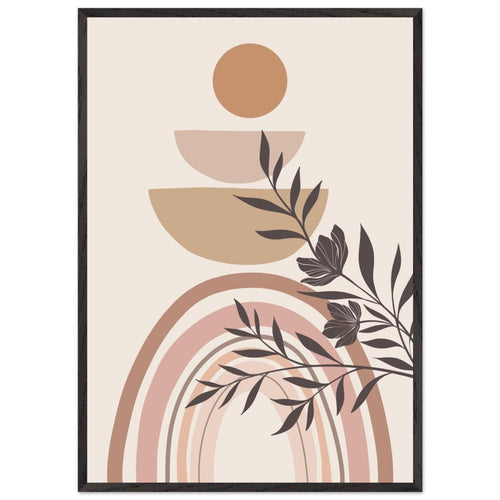 Artfulprints Poster met Lijst Boho – Harmony curve   - 70x100 cm - beige