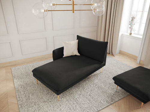 Cosmopolitan Design linker meridiaan Vienna boucle, zwart - 170x110x95cm