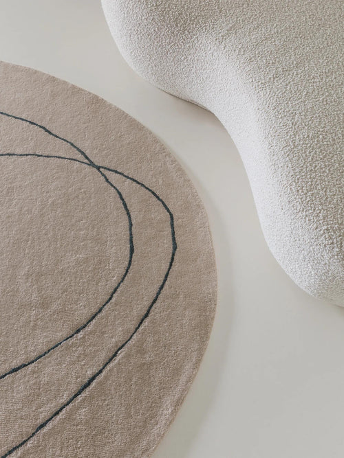 benuta wollen vloerkleed Shape - crème - ø 200 cm