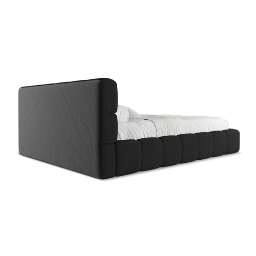 LaMiaSofa Bed met opbergruimte Roma - chenille stof - zwart - 180x228x82