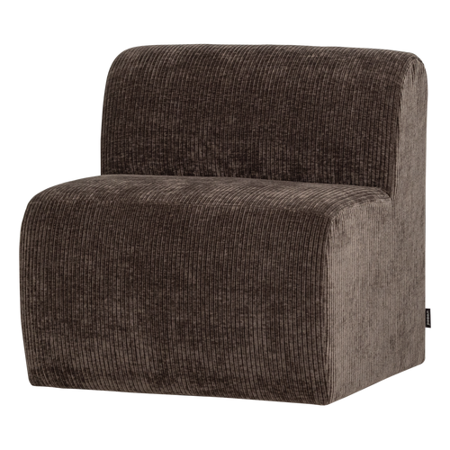 WOOOD eetbank 84 cm rugleuning Mojo Base - Rib - Bruin - 83x84x76