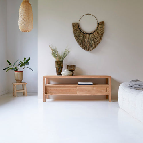Tikamoon Tv-meubel van massief teakhout 130 cm - Naturel - vtwonen shop