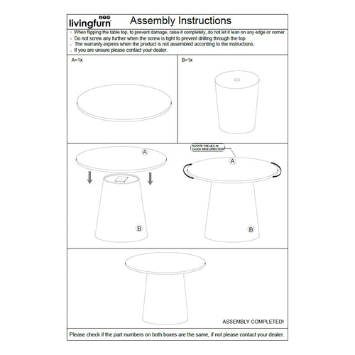 Livingfurn eetkamertafel Valentino Round - 130cm - mangohout