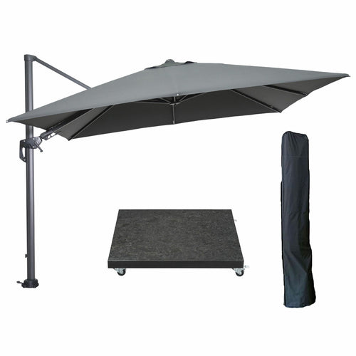 Garden Impressions zweefparasol Hawaii donker grijs 3x3 m incl 90 kg voet en hoes - vtwonen shop