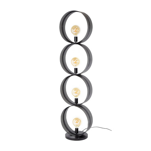 Giga Meubel Vloerlamp Ring - Zwart Metaal - 4-Lichts - 40x30x162cm - vtwonen shop