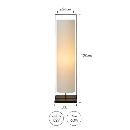Atmooz vloerlamp Ralph - zwart - Ø 30 x H 120 cm - E27