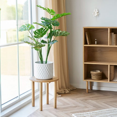 Artichok Joëlle Eikenhouten Bijzettafel Naturel - Ø 40 x 40 cm - vtwonen shop