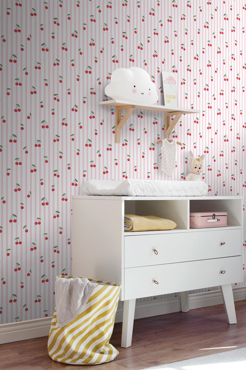 ESTAhome behang kersen licht roze - 50 x 900 cm - 131654
