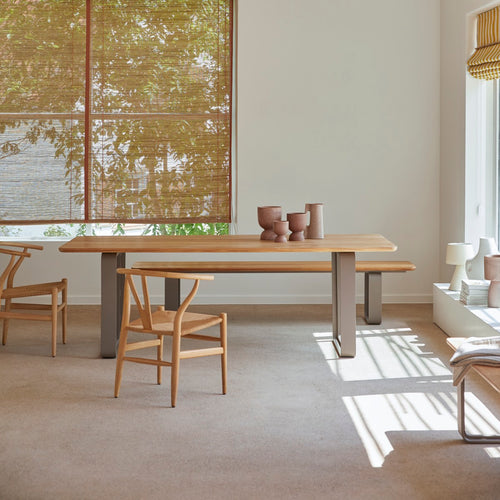 Tikamoon Eettafel van gerecycled massief teakhout en aluminium voor 6/8 personen - Naturel - vtwonen shop