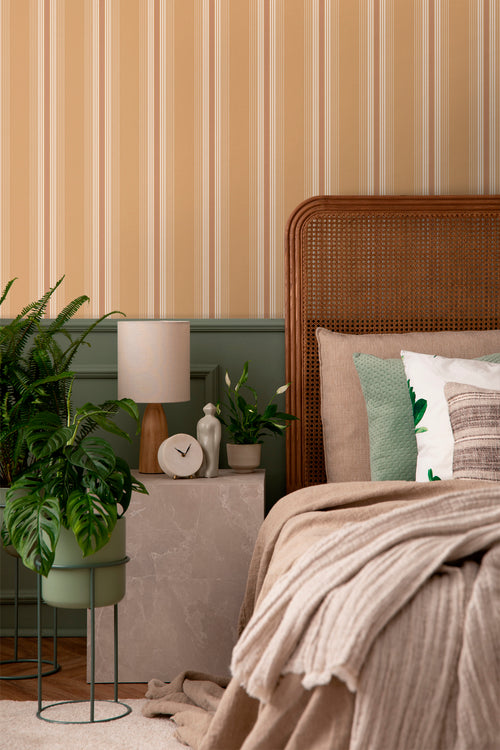 Sanders & Sanders behang strepen oranje en terracotta - 53 cm x 10 m - 640545