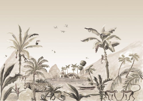 Catchii Behang Mural Jungle Landscape sepia - vtwonen shop