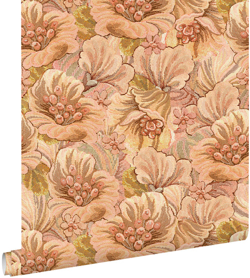 ESTAhome behang bloemmotief lichtbruin, beige en geel - 50 x 900 cm - 131292 - vtwonen shop