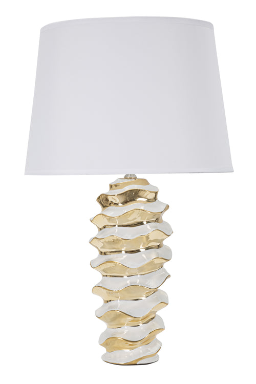 Mauro Ferretti tafellamp - Ø 33x53 cm - wit/goud