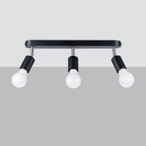 Sollux Lighting Plafondlamp FORNES 3 zwart - 40x6x13,5cm