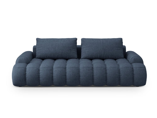 Cosmopolitan Design Slaapbank met opbergdoos Linz 4-zits, structurele stof donkerblauw - 100x250x84cm