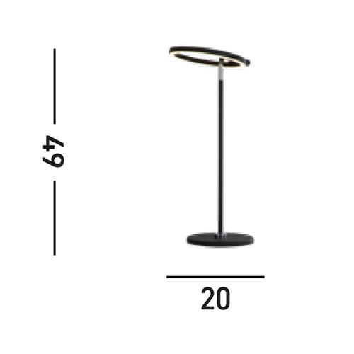 Searchlight Space LED tafellamp, zwart metaal