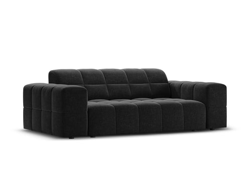 Cosmopolitan Design Bank Chicago 2-zits, chenille zwart - 102x178x78cm