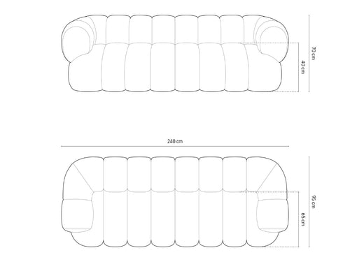 Cosmopolitan Design Bank Koge 4-zits, chenille baksteen - 95x240x70cm