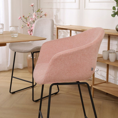 Nolon Nino-Otis Barkruk Zacht Roze - met Armleuning - Zwart - 65 cm - vtwonen shop