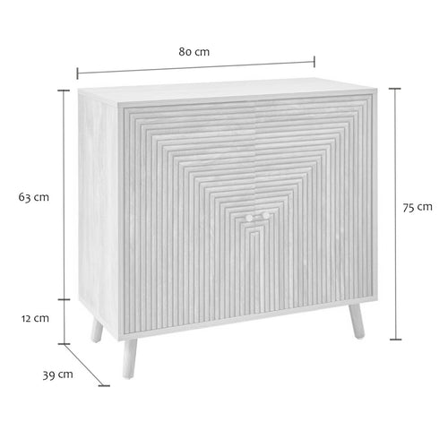 Calicosy - EDEN Dressoir 2 deuren - Licht hout - 75x80x39 cm