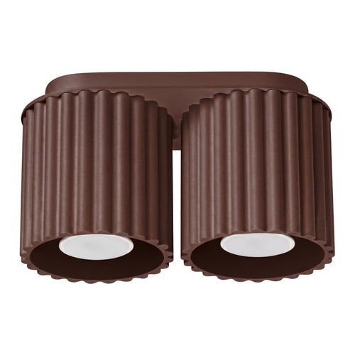Sollux Lighting Plafondlamp AURA 2 bruin GU10 - 21x10x12cm