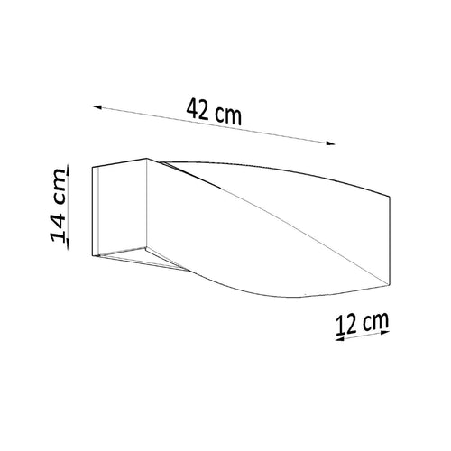 Sollux Lighting Wandlamp keramiek SIGMA grijs - 42x12x14cm