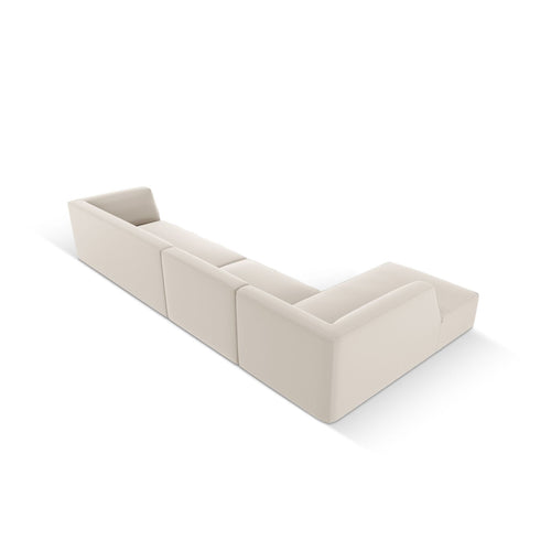 Cosmopolitan Design - Modulaire hoekbank links Siena 5-zits, imitatieleer duif - 180x366x69cm