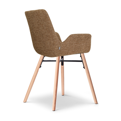 Nolon Nena-Eef eetkamerstoel bruin blend - houten onderstel