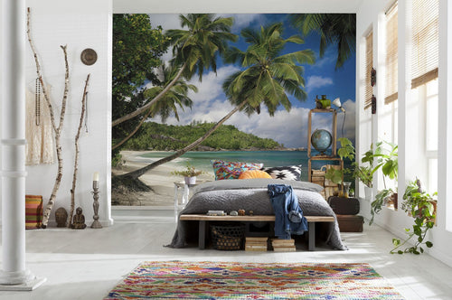 Sanders & Sanders fotobehang strand groen en blauw - 368 x 254 cm - 612202
