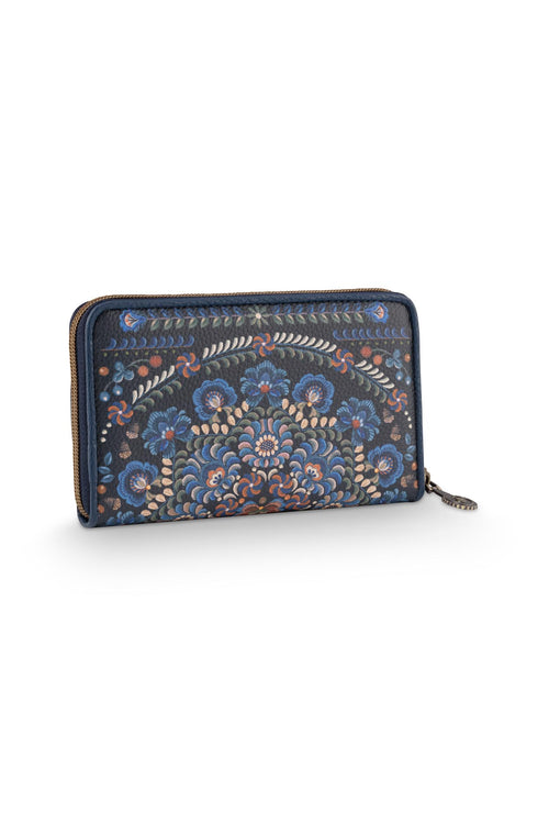 Pip Studio Willow Portemonnee II Ricamo Dames - Donkerblauw - 18x3x11 cm