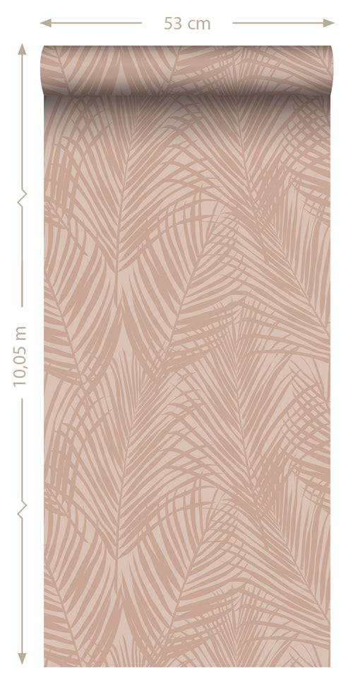 ESTAhome behang palmbladeren zacht roze - 53 cm x 10.05 m - 139432 - vtwonen shop