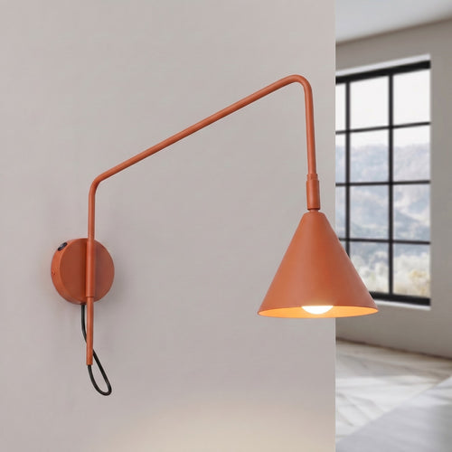 Sollux Lighting Wandlamp NOX 1 rode oker met schakelaar - 14x61x30cm