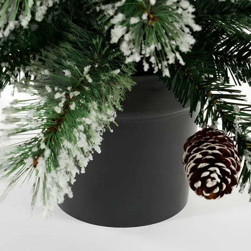 Black Box Trees Vandans Kunstkerstboom in Pot - Kunst Kerstboom H90 x Ø48 cm - met Dennenappels - Groen Frosted