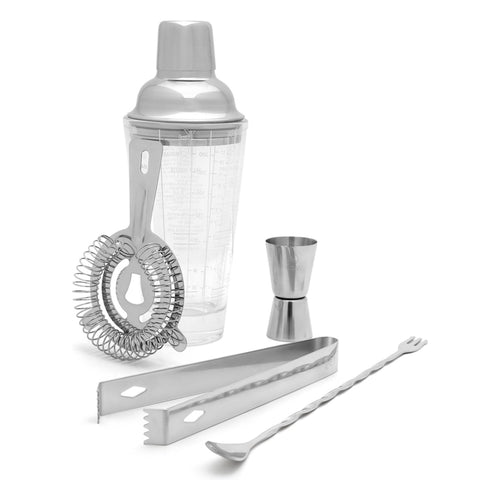 Leopold Vienna - Cocktail set Abouriou 5-delig (cocktail shaker, jigger/pipet, strainer, tang, barlepel) cadeau giftset - vtwonen shop