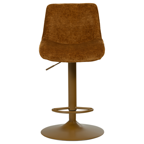 WOOOD barstoel in hoogte verstelbaar Marten - Chenille - Karamelbruin - 110x45x50