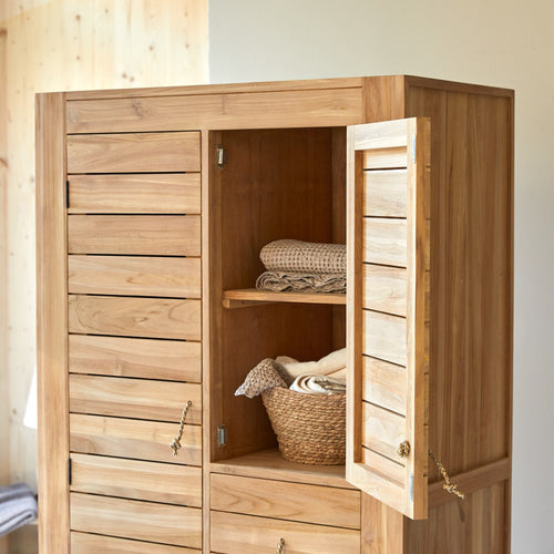 Tikamoon Hangkast van massief teakhout - Naturel - vtwonen shop