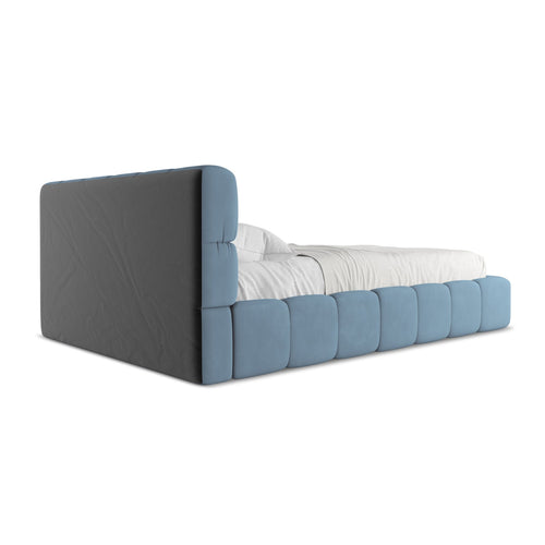 LaMiaSofa Bed met opbergruimte Roma - chenille stof - jeans - 160x228x82
