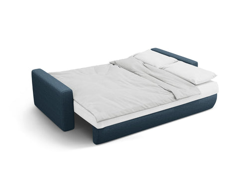Cosmopolitan Design Slaapbank met opbergdoos Belfast 3-zits, structurele stof blauw - 105x238x84cm