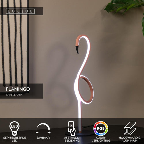 Lucide tafellamp FLAMINGO - Geïntegreerde LED - Roze