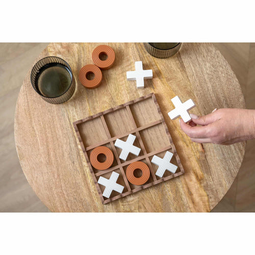 Present Time ornament Tic Tac Toe - oranje - 18.5x18.5x5cm - vtwonen shop