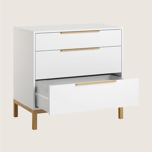 Petite Amélie Commode Soie – Wit – Met 3 ruime lades & soft-close systeem – Vervaardigd in Europa - vtwonen shop