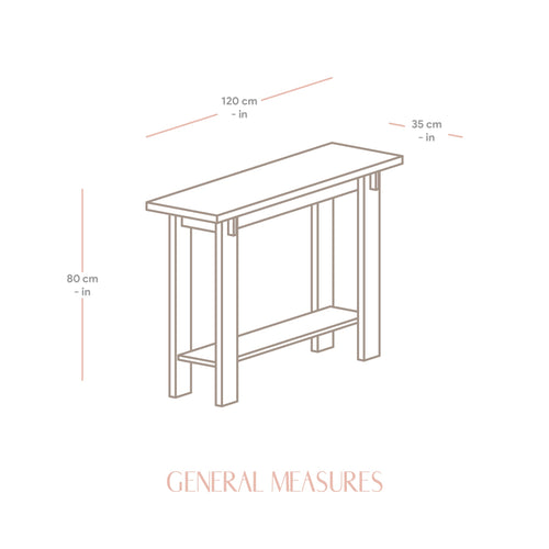 Naan Furniture Console Tagomago - Ongelakt massief hout - Natuurlijk - 120 x 80 cm - vtwonen shop