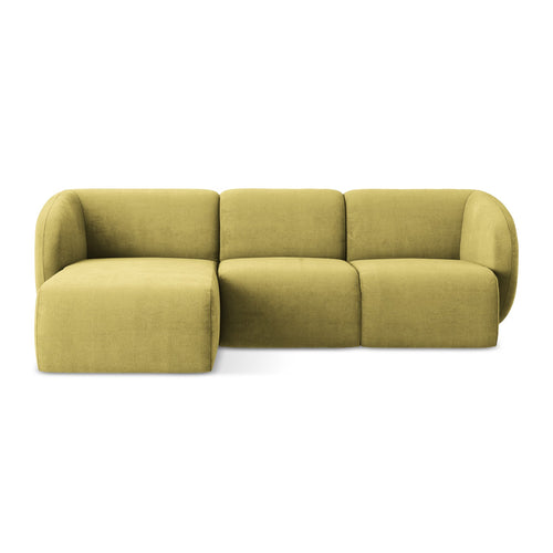 LaMiaSofa hoekbank links Cervo - chenille stof - limoengroen - 248x166x92