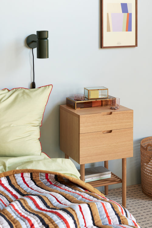 Hübsch nachtkast Acorn - mdf/oak veneer/oak wood - 40x35xh70cm